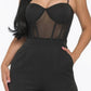 Mesh Insert Cup Wide Leg Jumpsuit