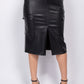 Faux Leather High-rise Cargo Skirt