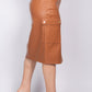 Faux Leather High-rise Cargo Skirt