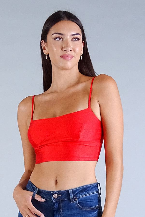 Spaghetti Strap Darted Bust Crop