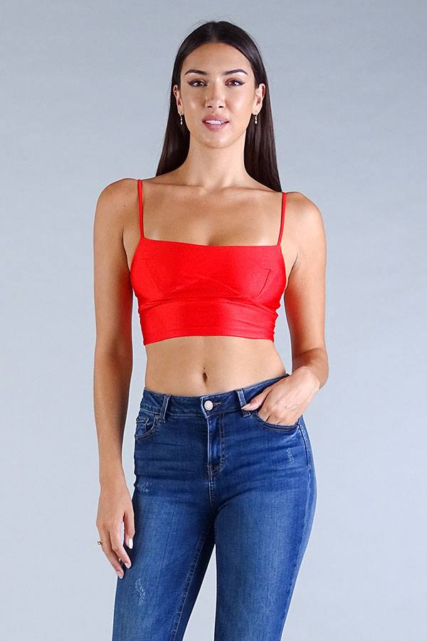 Spaghetti Strap Darted Bust Crop