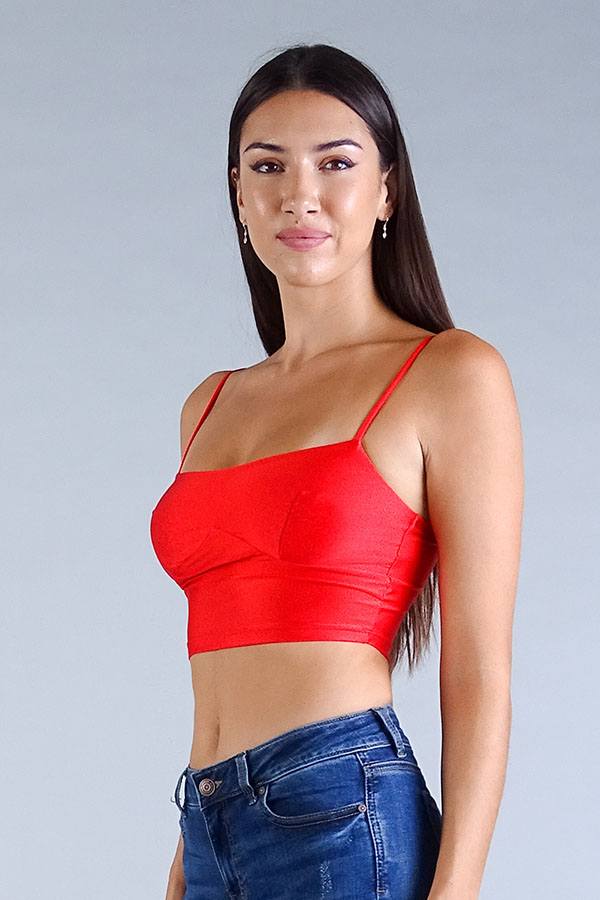 Spaghetti Strap Darted Bust Crop