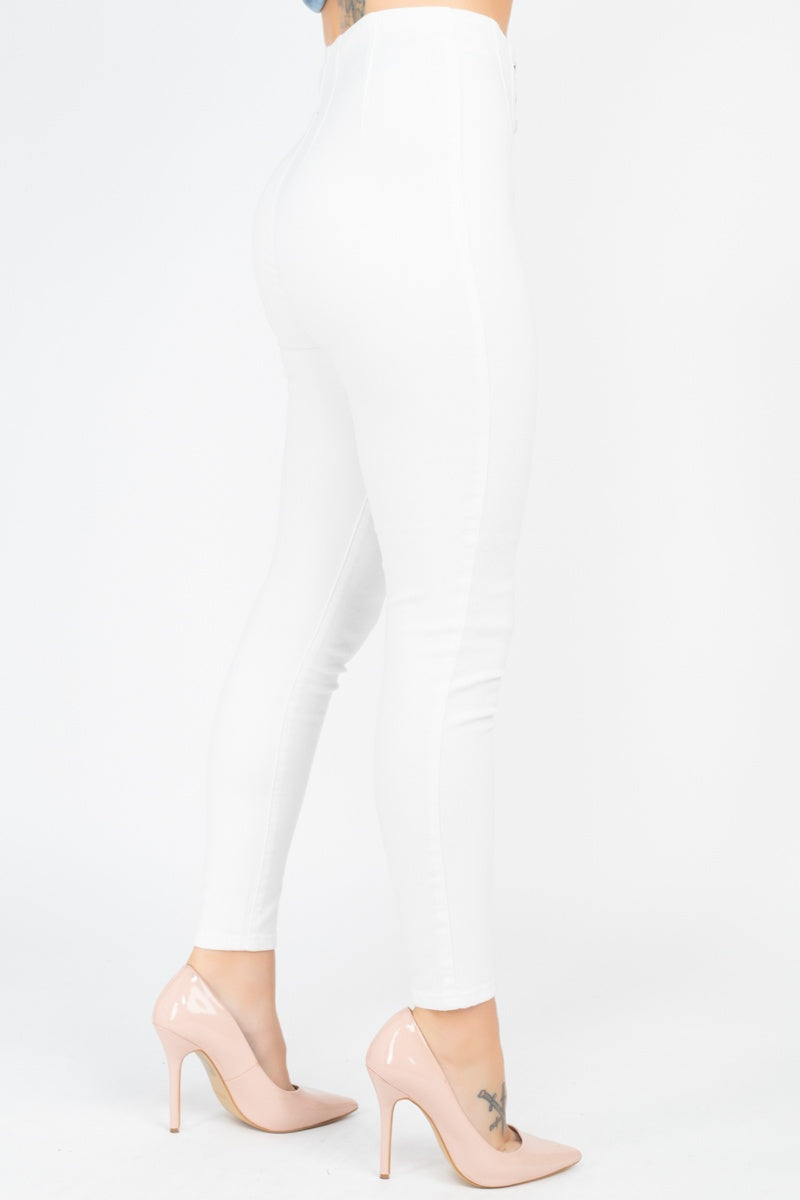 High Waist Zip Front Jeans