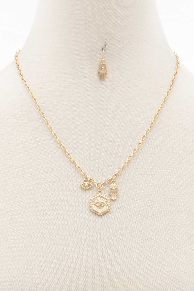 Hexagon Charm Necklace