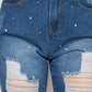 Rhinestone Ripped-Front Denim Jeans