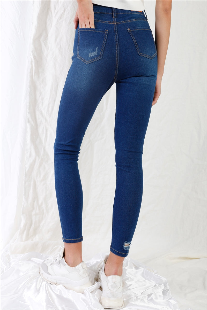 High-waisted Skinny Denim Jeans