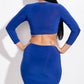 3/4 Sleeve Ruched Cutout Dress