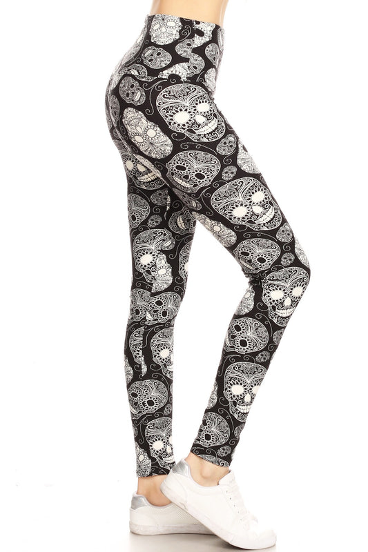 Yoga Style Skull Printed Legging