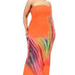 Color Gradient Tube Top Maxi Dress Curvy