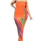 Color Gradient Tube Top Maxi Dress Curvy