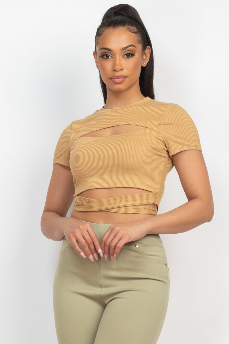 Front Cutout Tie Crop