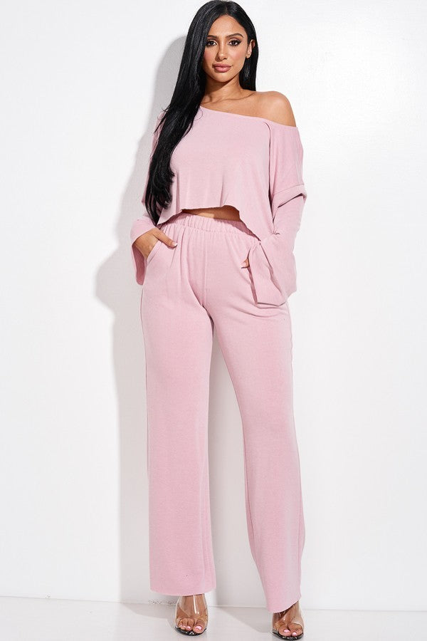 French Terry Slouchy Top & Jogger Pant Set