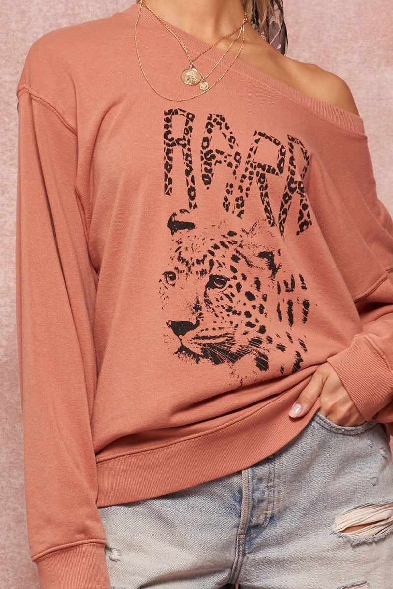 Leopard Graphic Sweatshirt