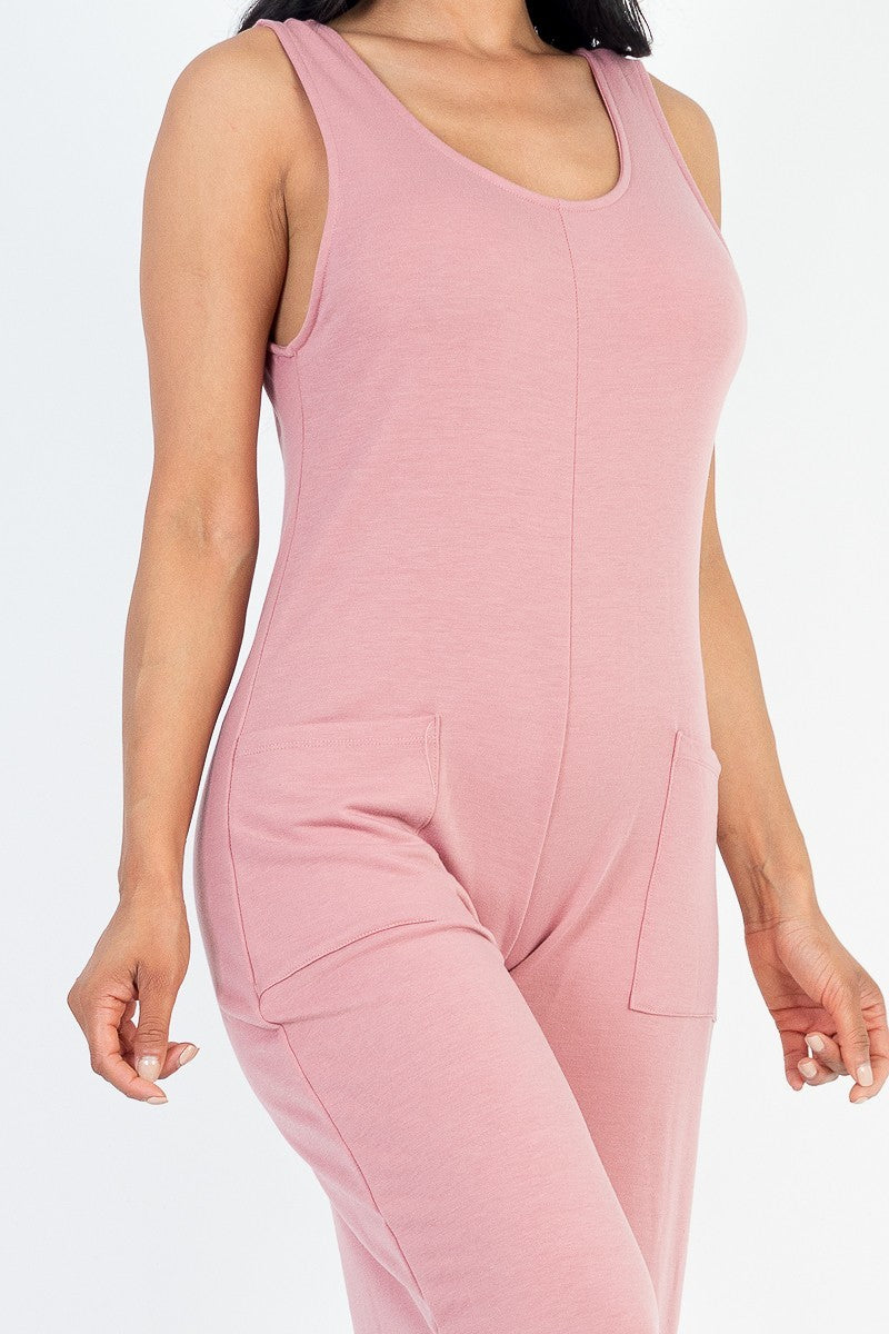 French Terry Scoop Neck Jumpsuit