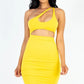 One Shoulder Cut-out Bodycon Dress