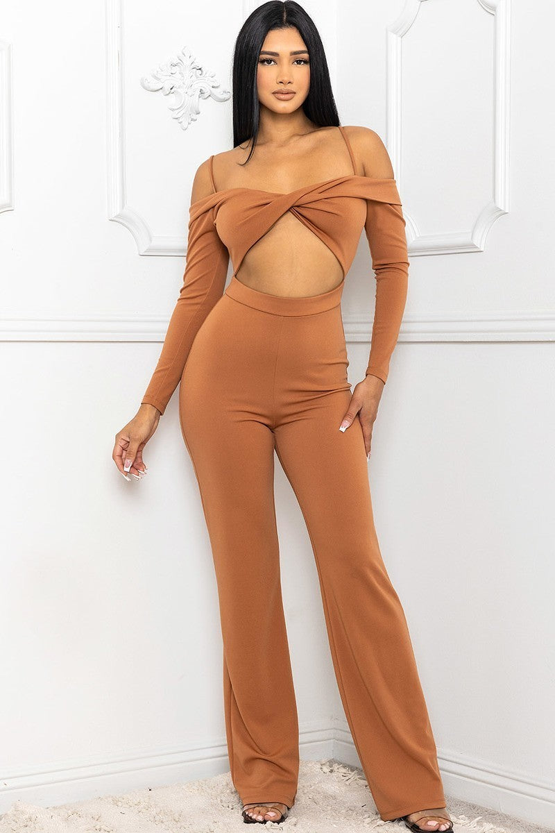 Open Shoulder Cutout Jumpsuit