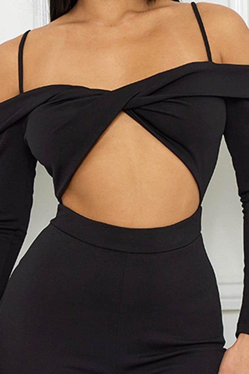 Open Shoulder Cutout Jumpsuit