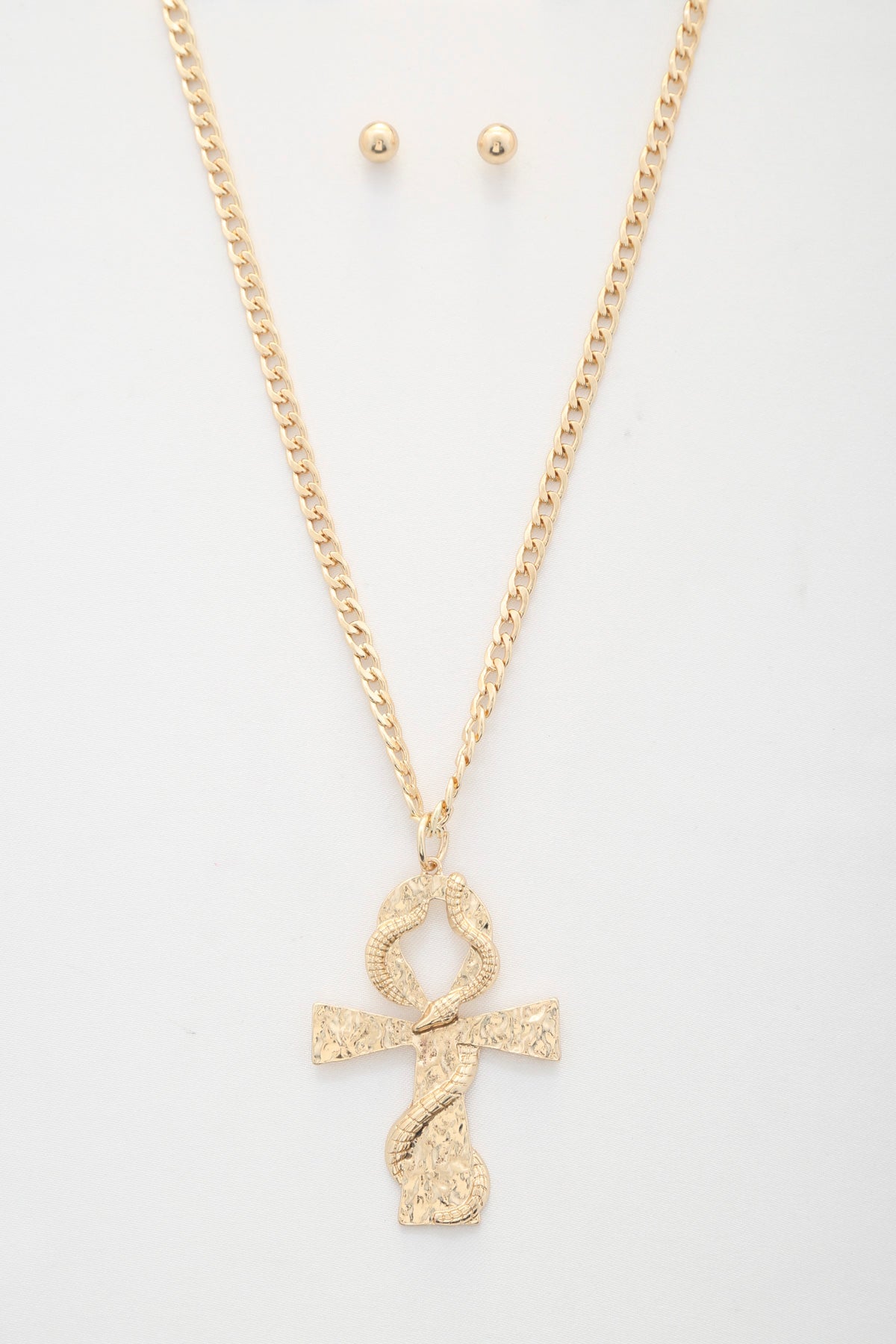 Snake Wrap Ankh Necklace