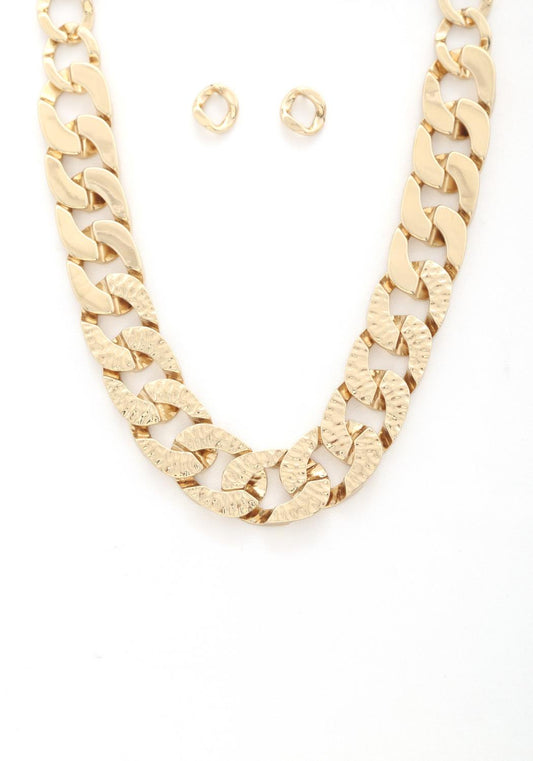 Hammered Curb Link Necklace