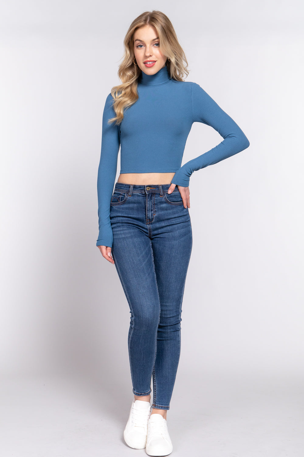 Ribbed Turtle Neck Crop