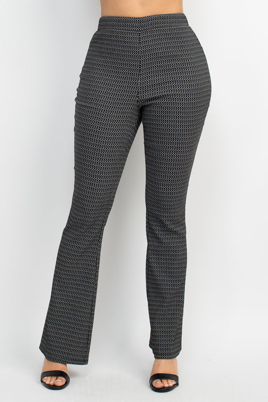 Fitted Plaid Flare Leg Pants