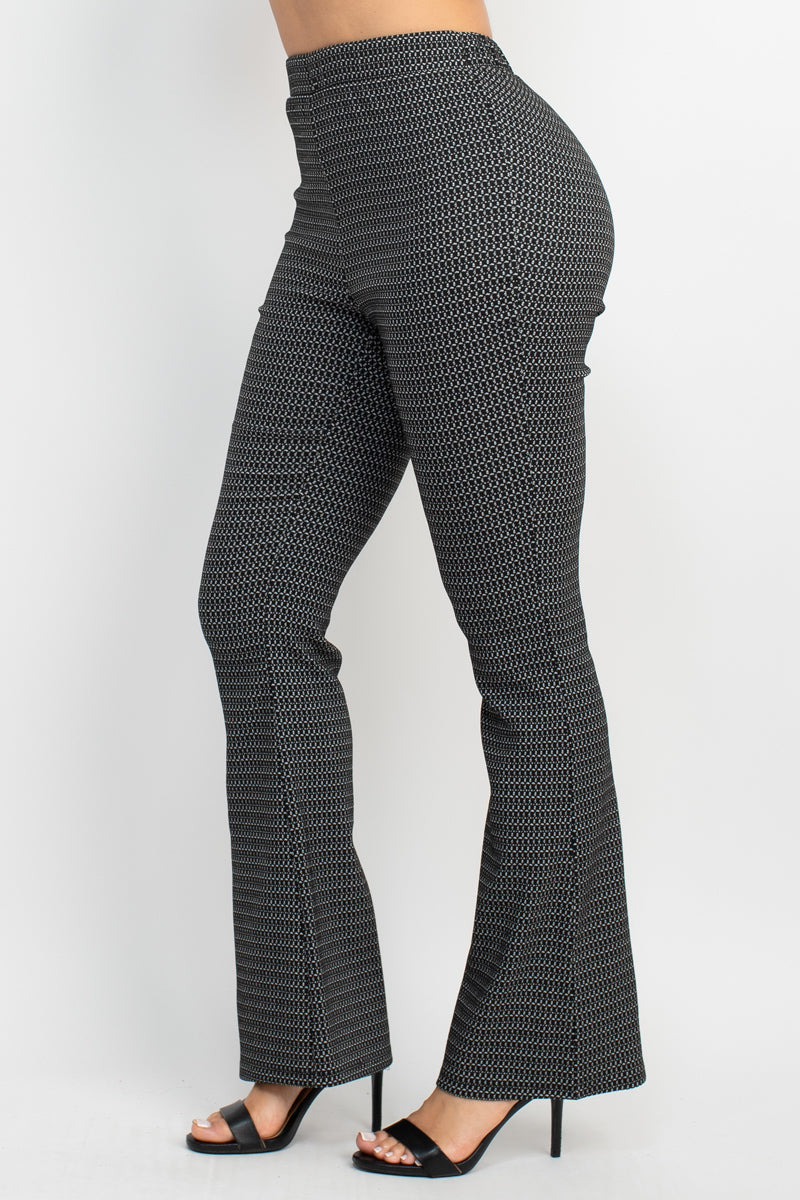 Fitted Plaid Flare Leg Pants