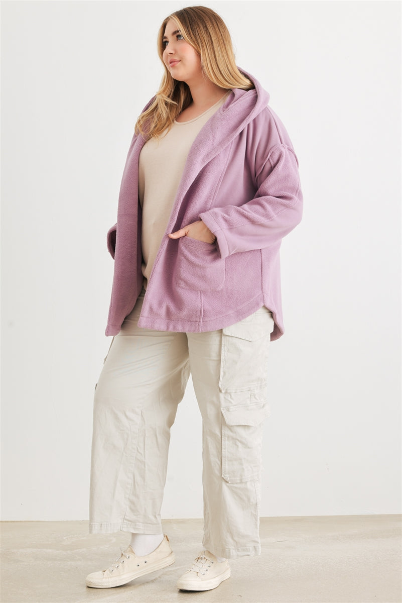 Open Front Soft Hooded Cardigan Jacket