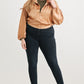 Satin Ruched Sleeve Cropped Bomber Jacket Curvy