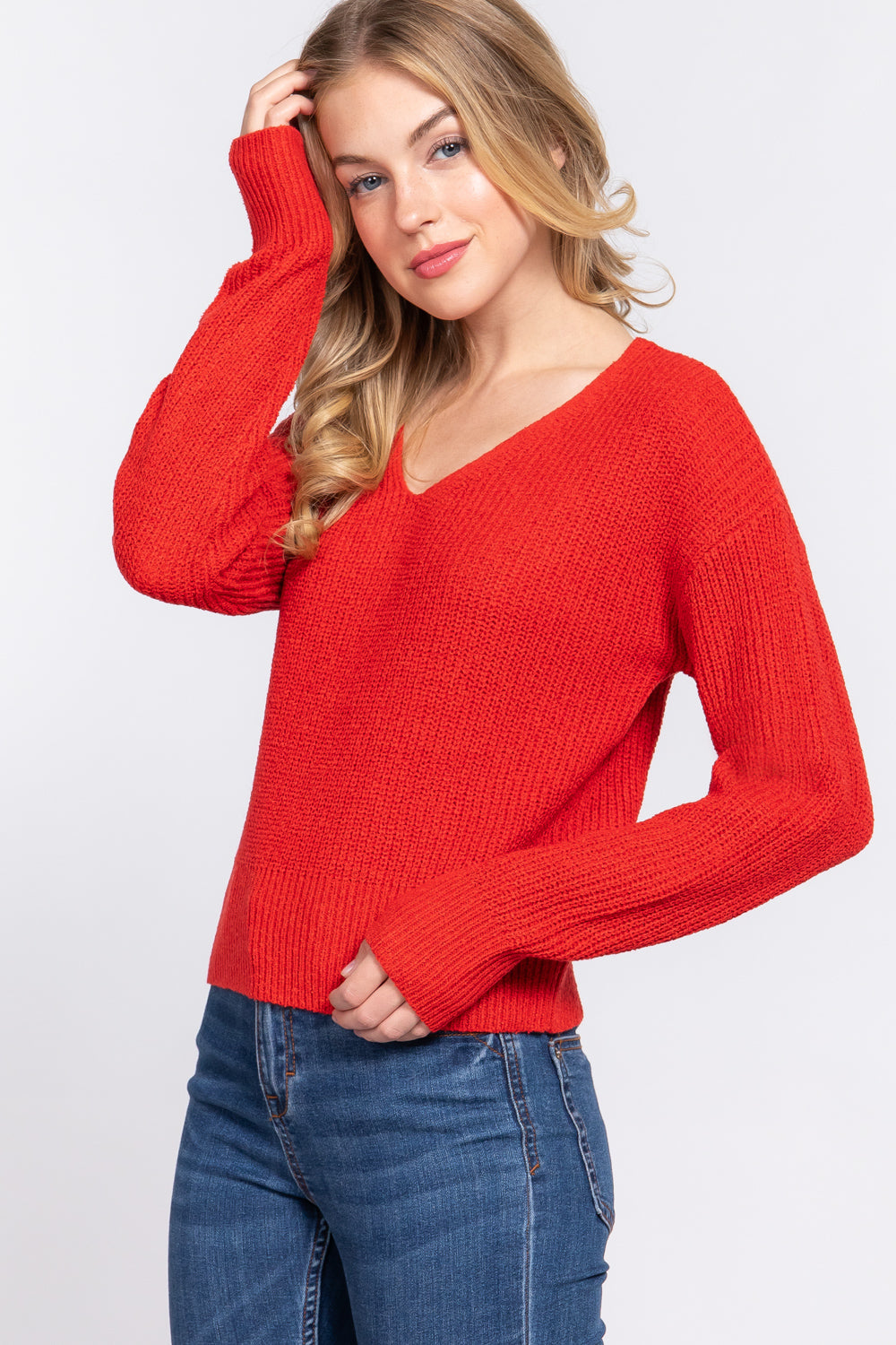 Dolman Strappy Open Back Sweater