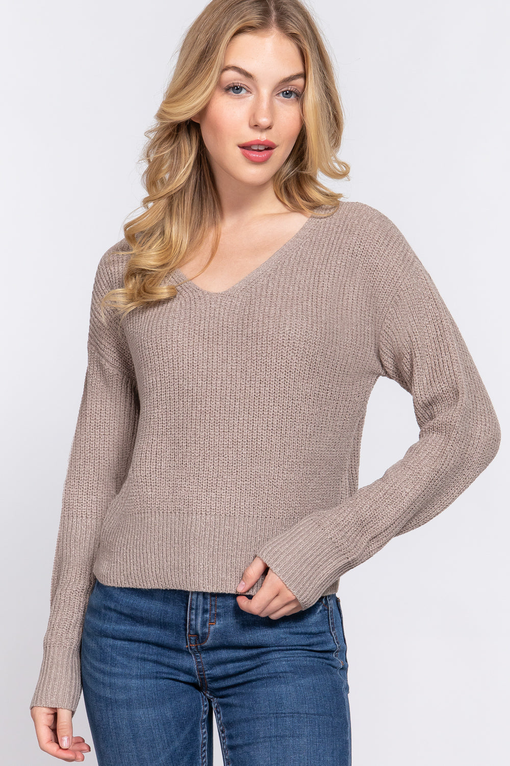 Dolman Strappy Open Back Sweater