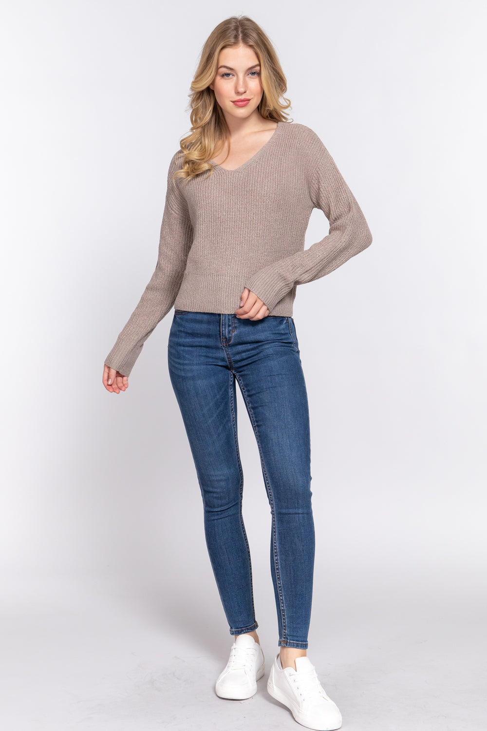 Dolman Strappy Open Back Sweater