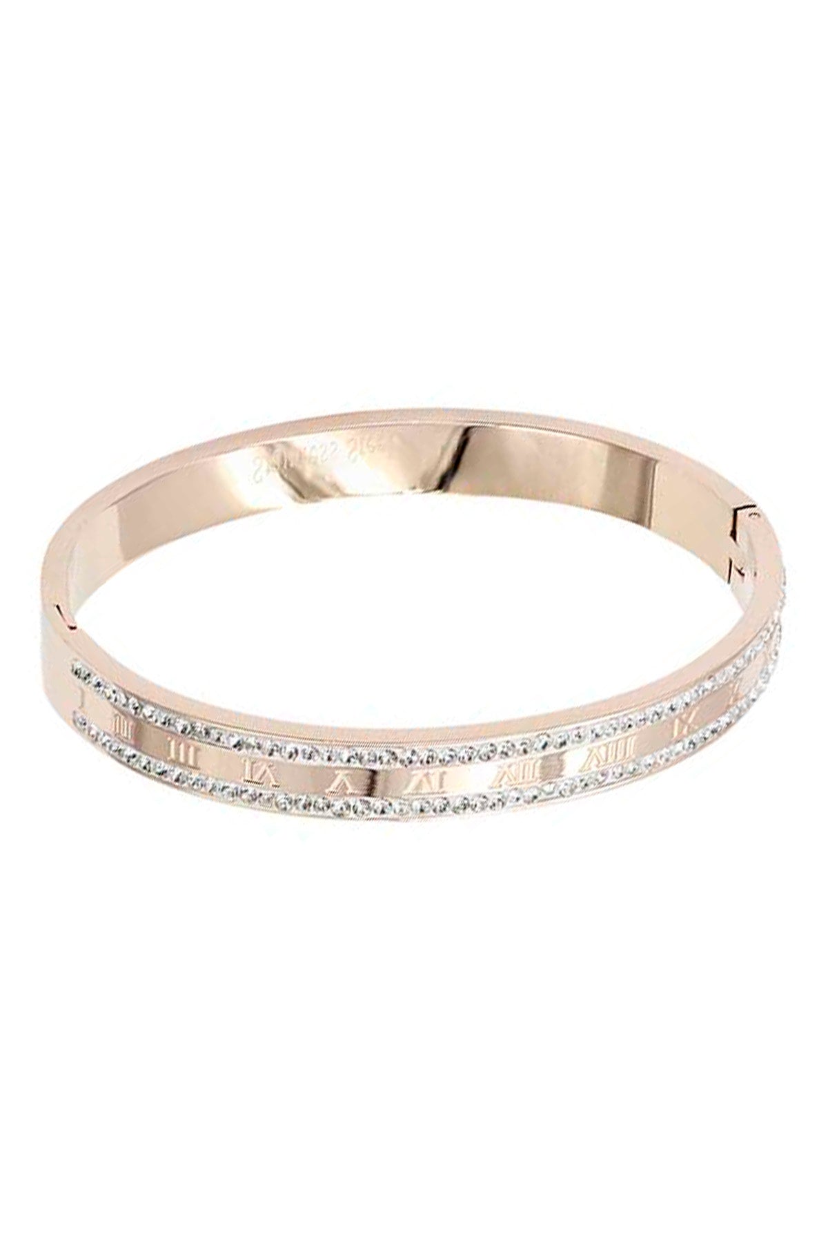 Roman Numerals Crystal Edge Bangle