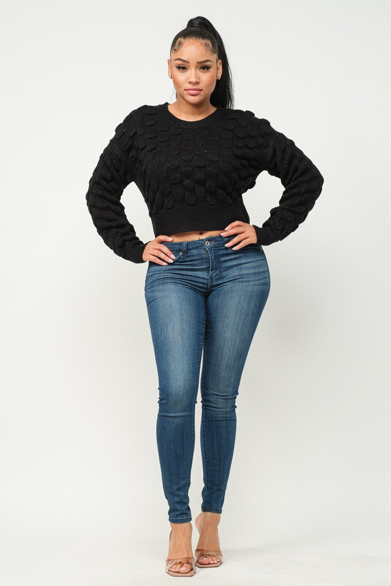 Checker Sweater Crop