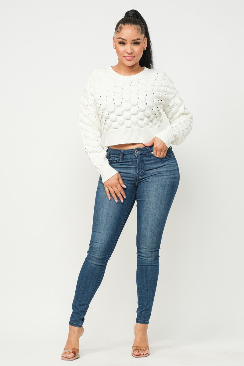 Checker Sweater Crop