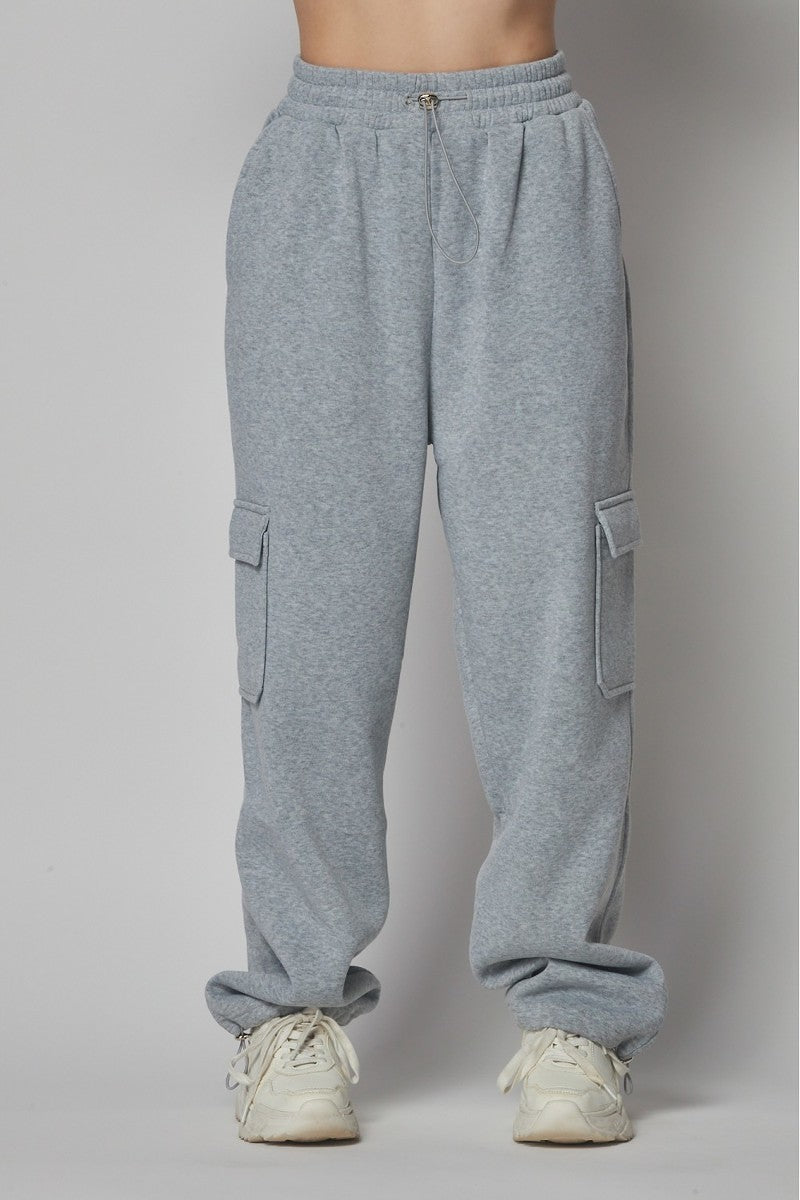 Fleece Lined Cargo Sweat Pants