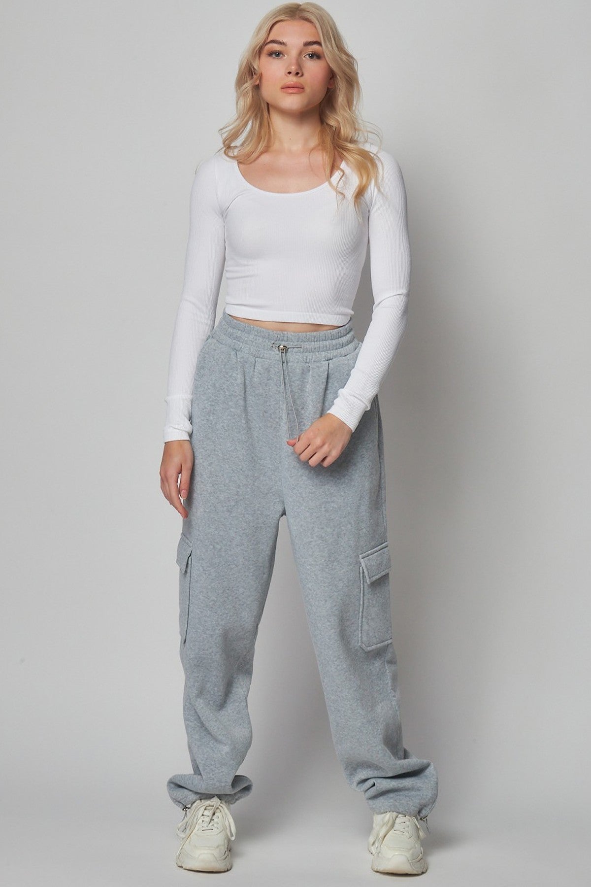 Fleece Lined Cargo Sweat Pants