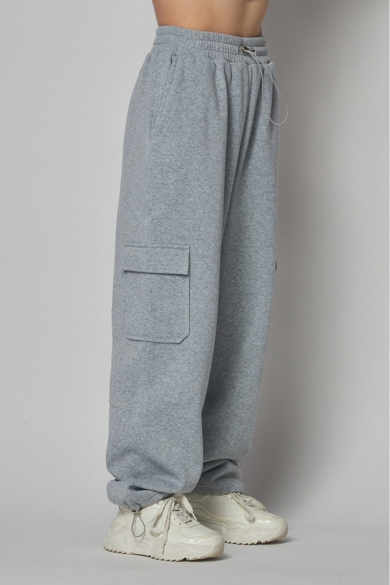 Fleece Lined Cargo Sweat Pants