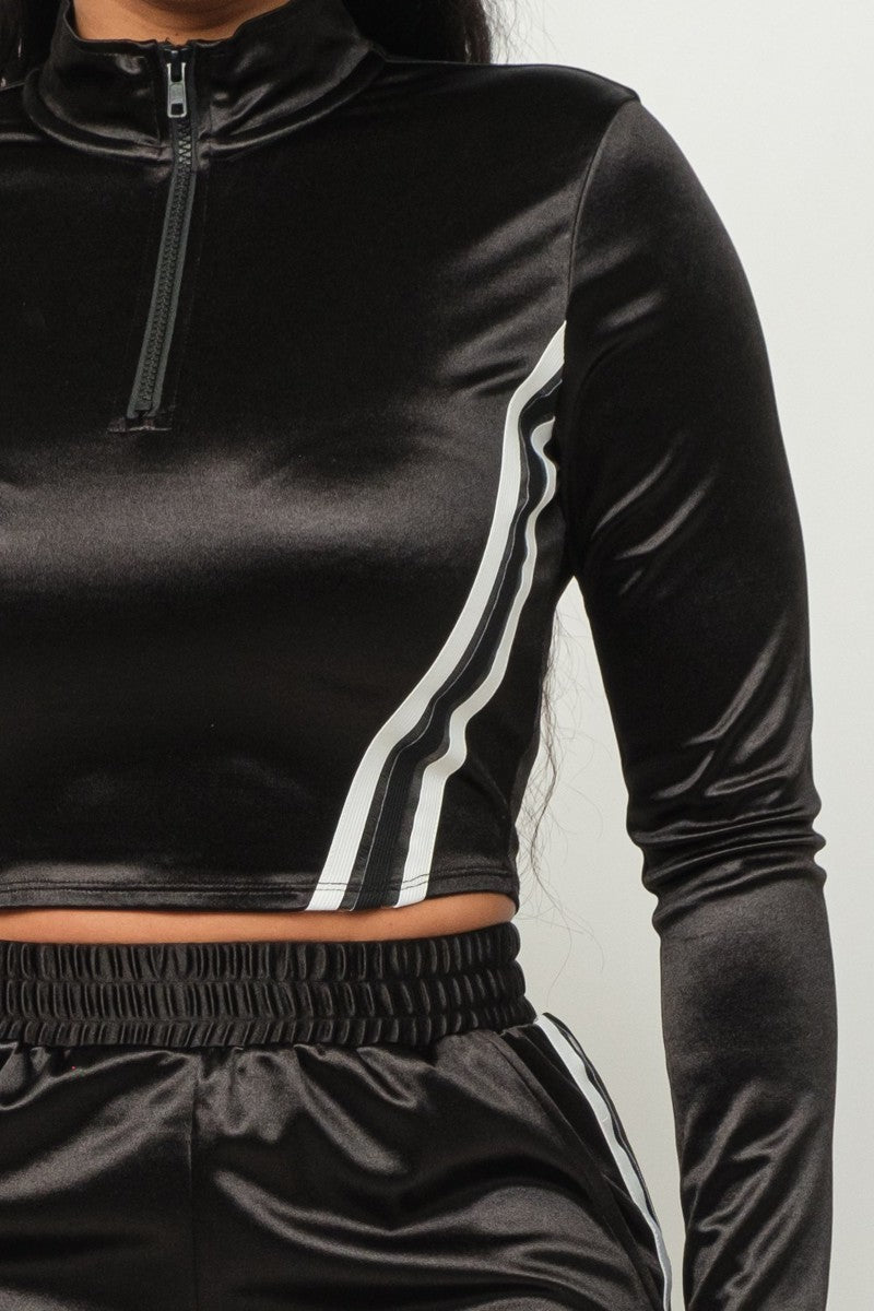 Front Zip Up Stripe Detail  Set