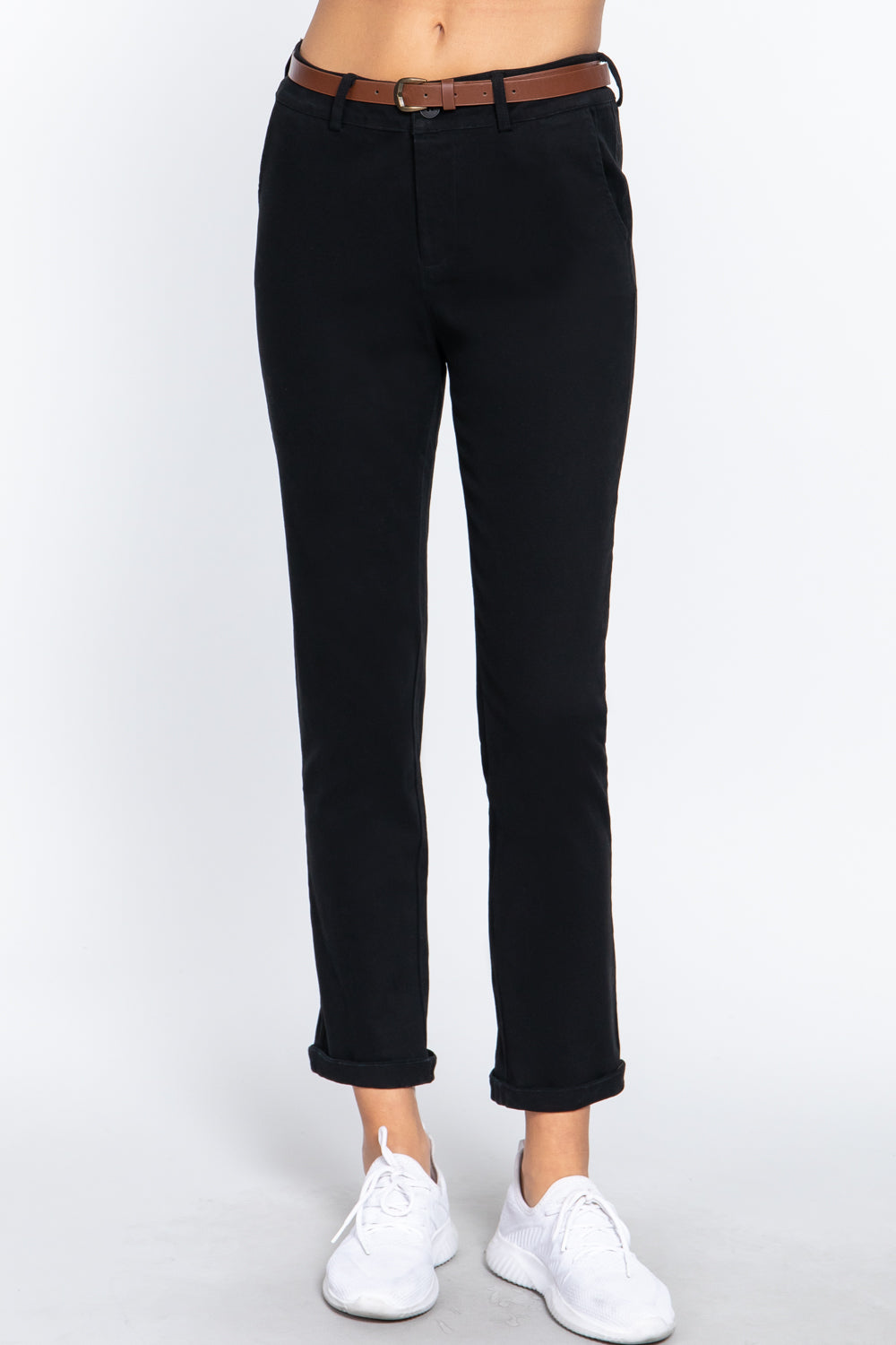 Cotton Twill Belted Pants