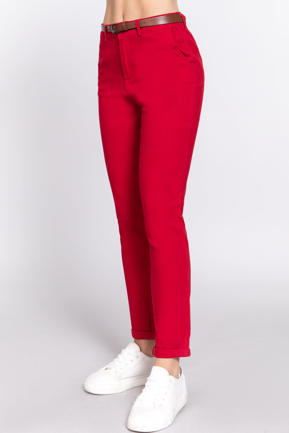 Cotton Twill Belted Pants