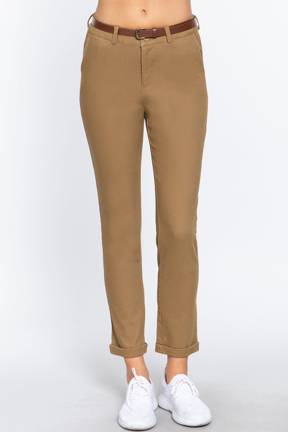 Cotton Twill Belted Pants