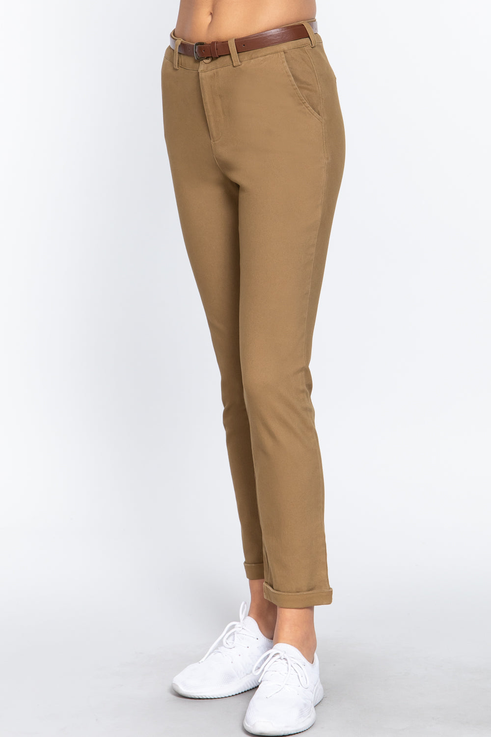 Cotton Twill Belted Pants