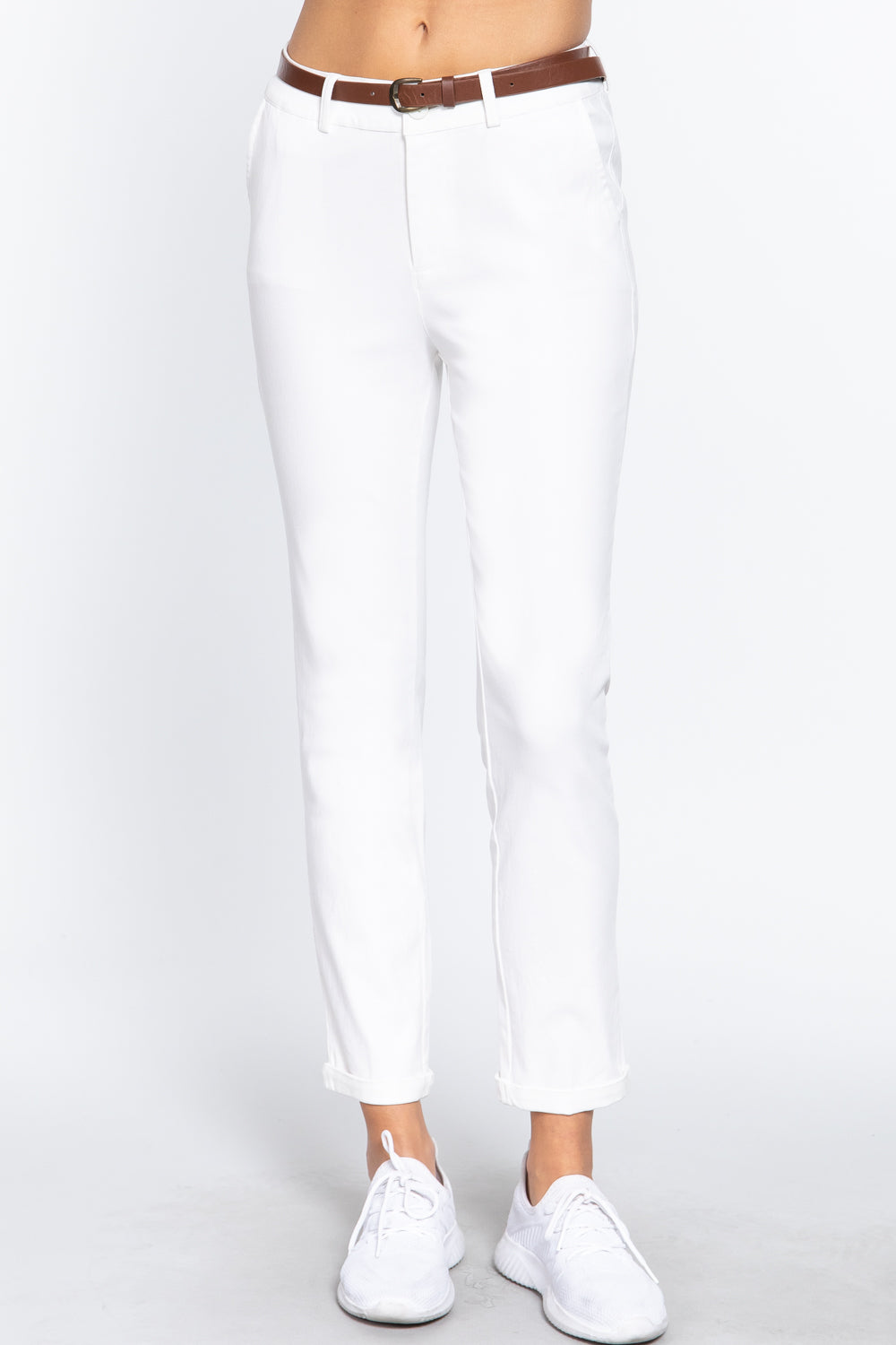 Cotton Twill Belted Pants