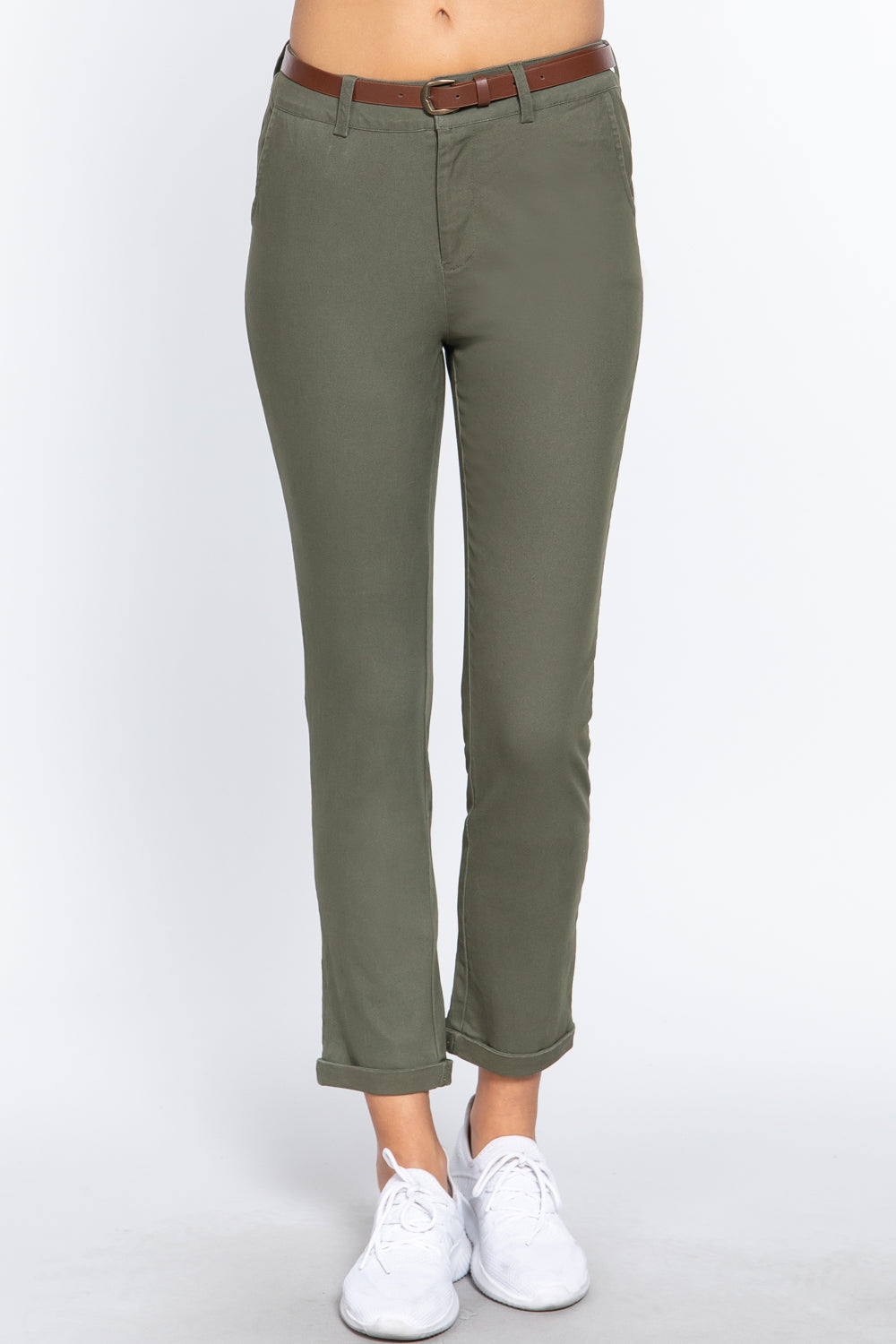 Cotton Twill Belted Pants