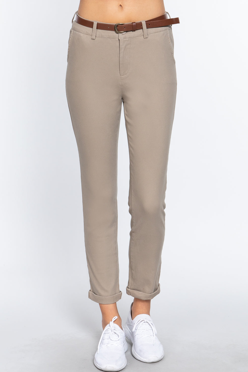 Cotton Twill Belted Pants