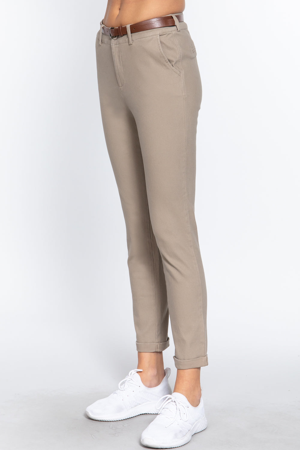 Cotton Twill Belted Pants