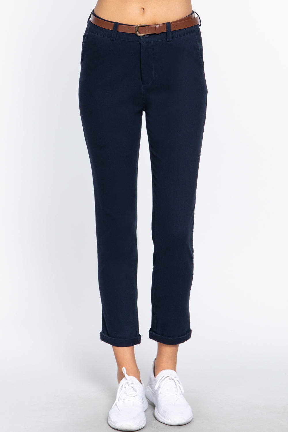 Cotton Twill Belted Pants