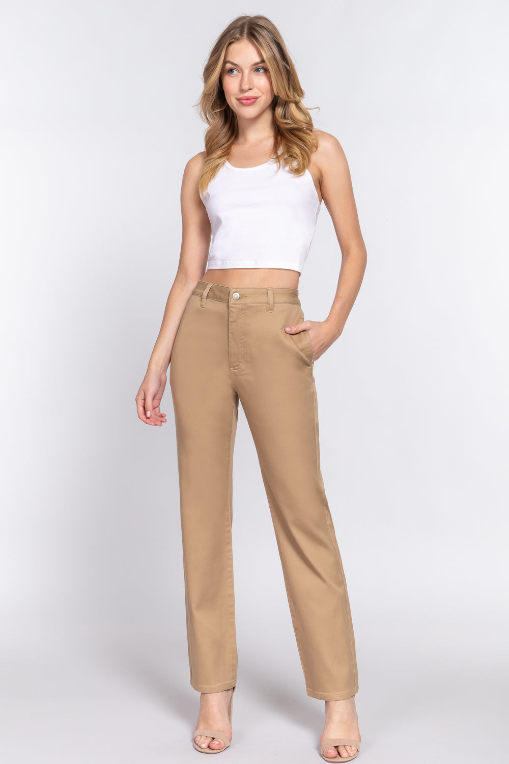 Straight Fit Twill Pants