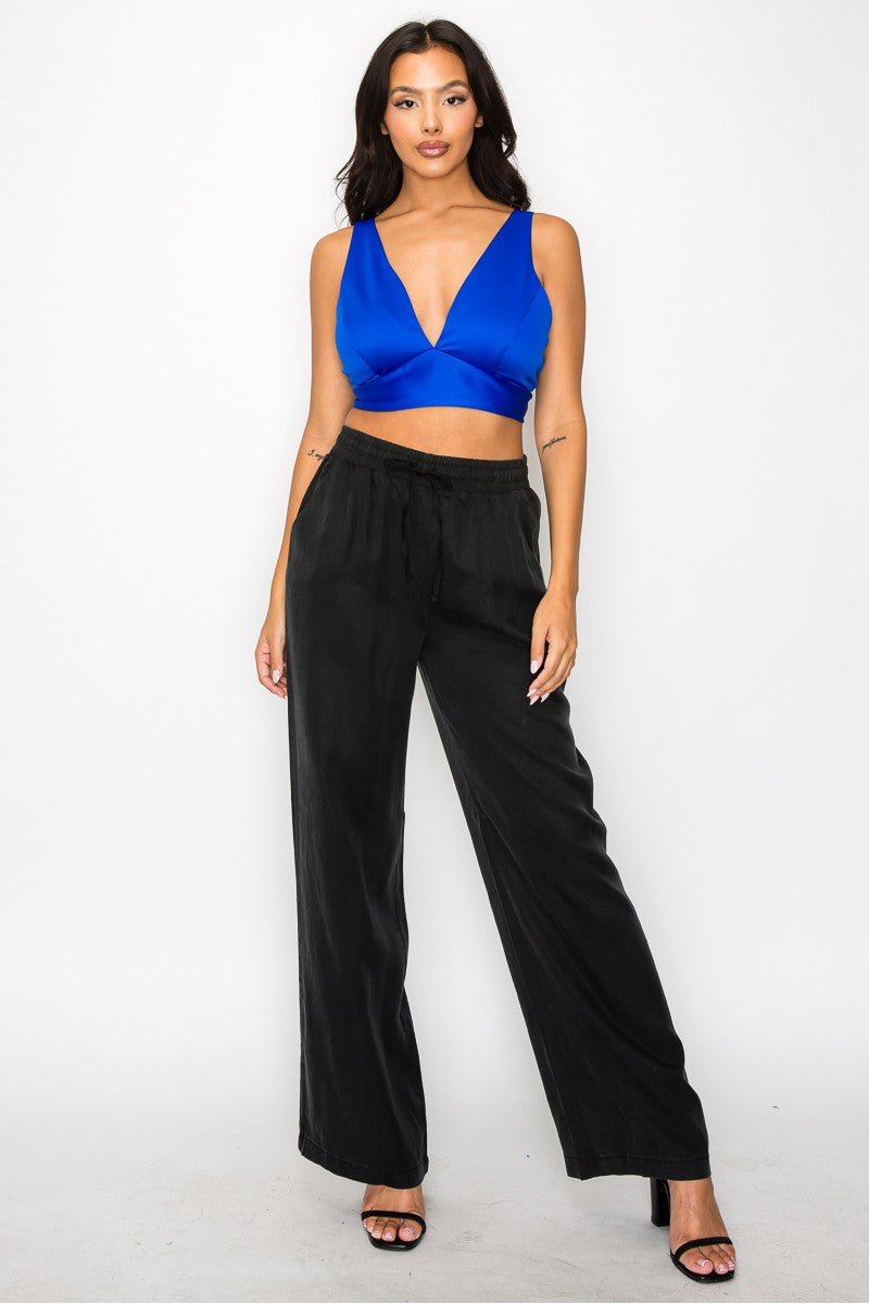 V-neck Satin Bra Top